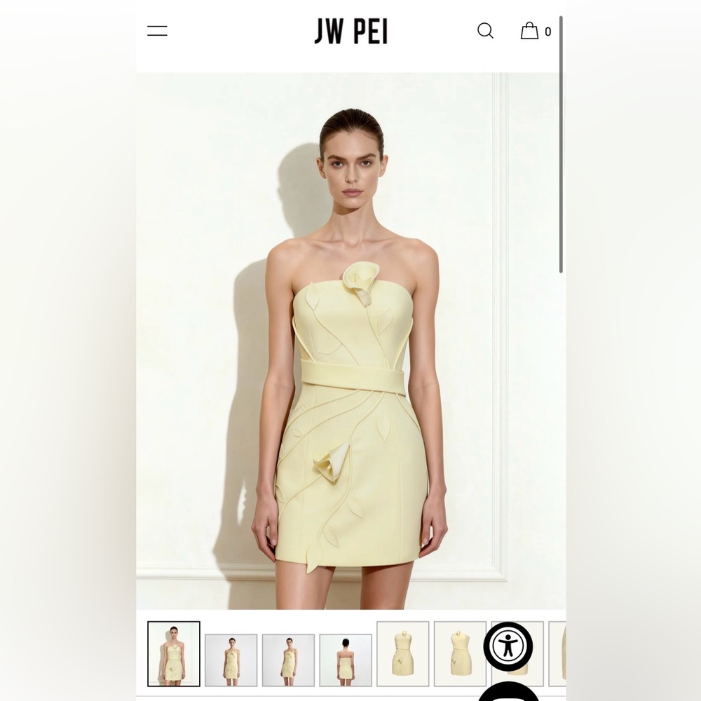 JW PEI Strapless Yellow Dress